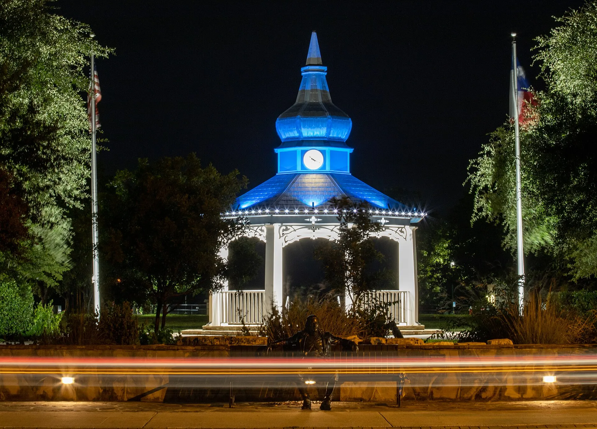 The Main Plaza bandstand in Boerne, TX